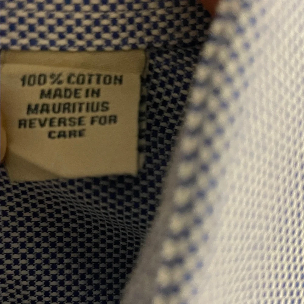 Men's Peter Millar Blue Textured Cotton Dress Shirt Size XL